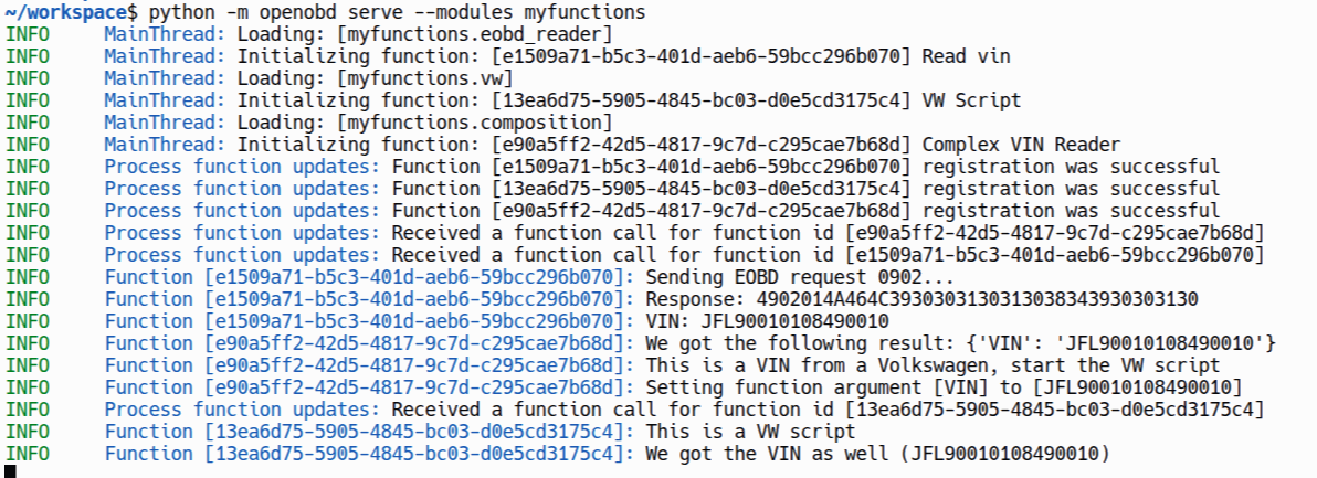Composition log output