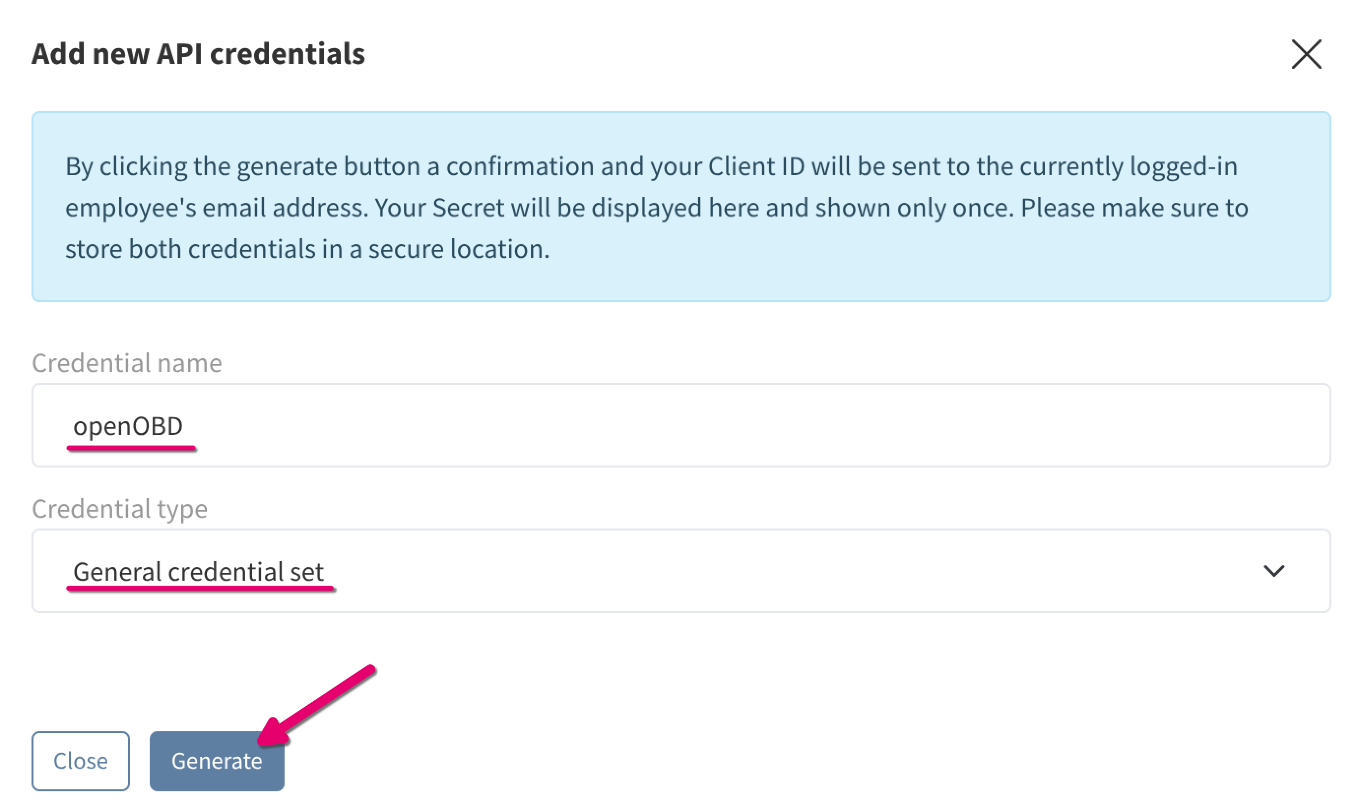 2. API credentials - Developer Portal